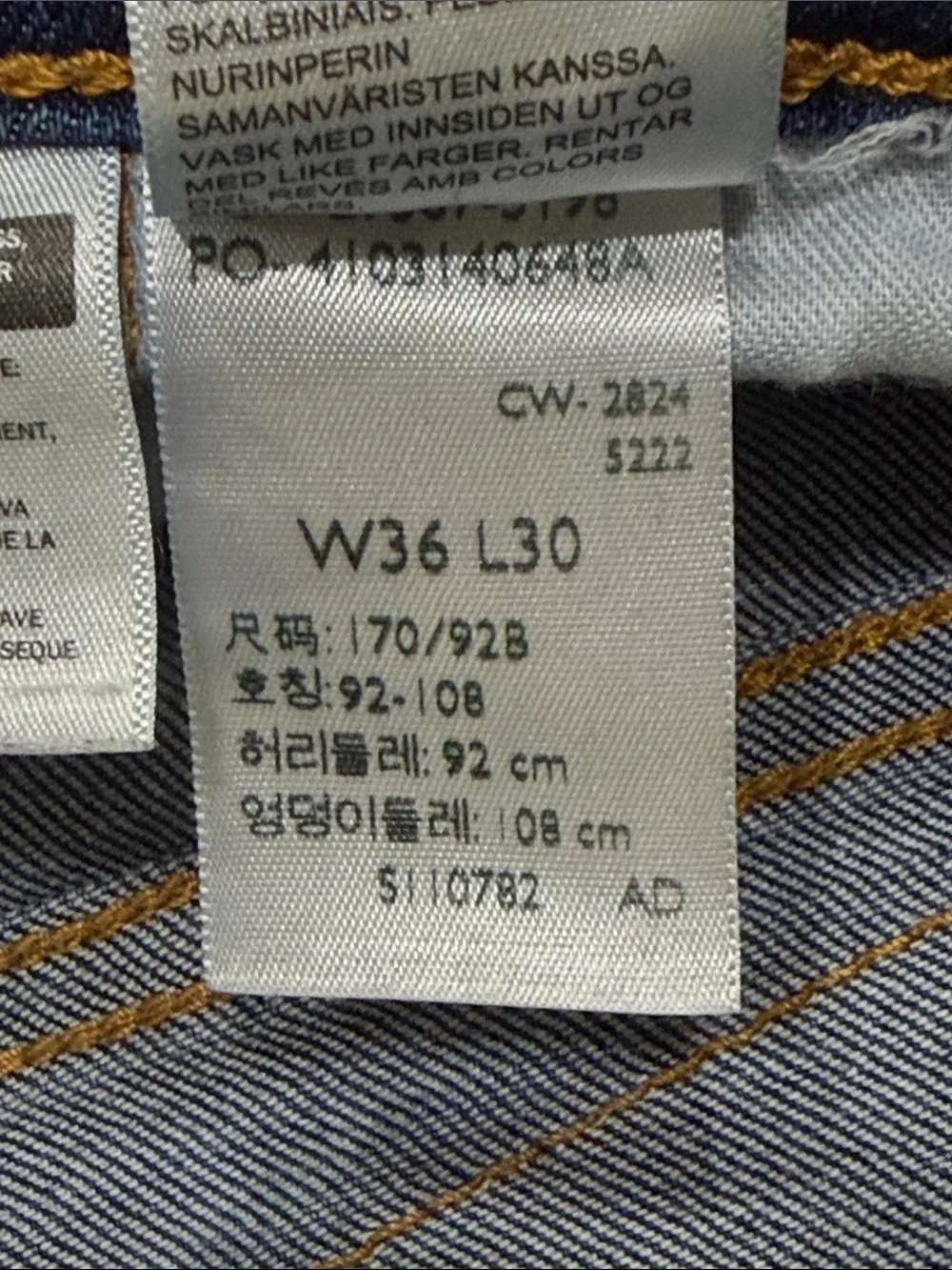 Levi's 502 Men's Dark Blue Denim Jeans 36 x 30, Classic Straight Fit